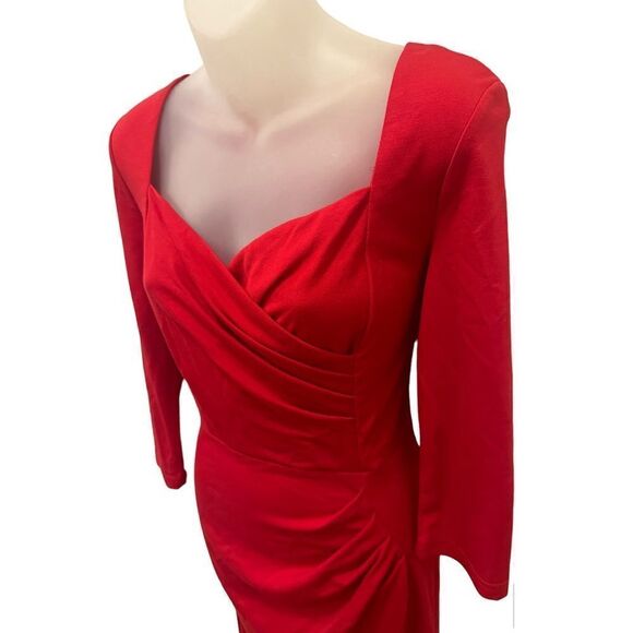 Newdow Classic Collection Red Cocktail Boutique Fitted Dress Large L NWT - Picture 2 of 8